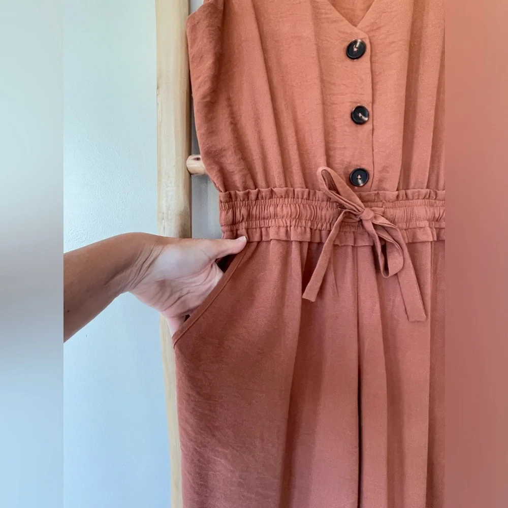 Final Touch Boutique Brand Rust Sienna Sleeveless Jumpsuit Size M